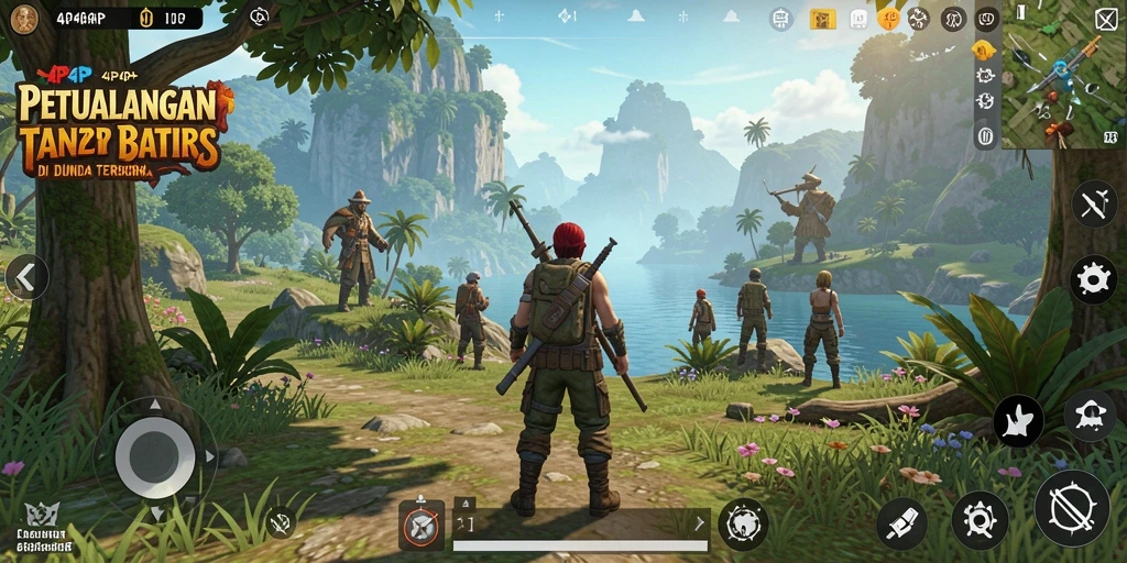 Tampilan gameplay menarik dari 4P4P di dunia terbuka.