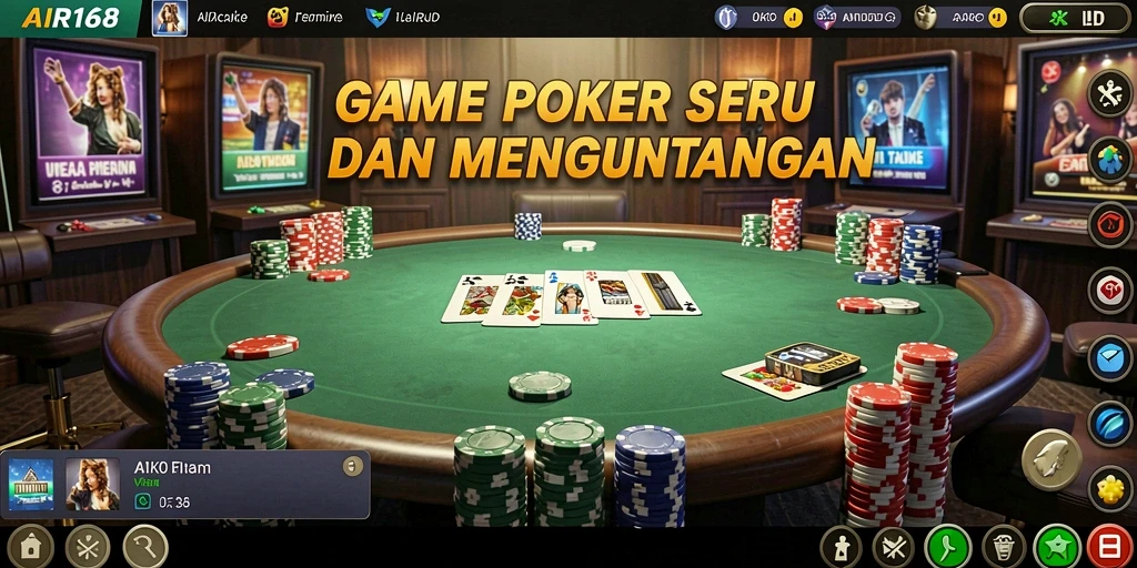 Tampilan gameplay Poker yang mendebarkan dalam AIR168.