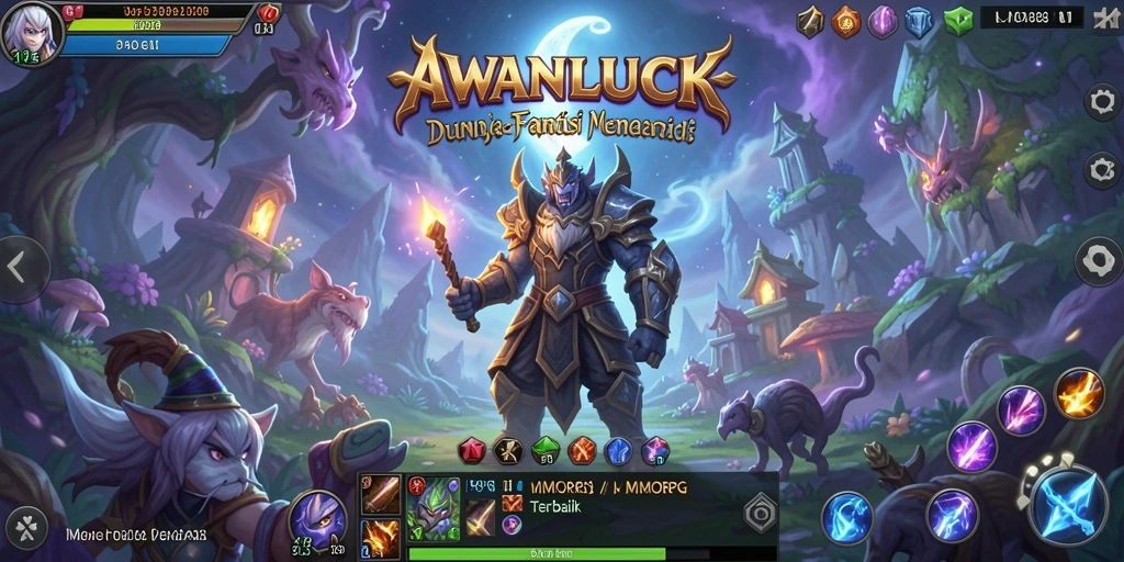 Tampilan gameplay mengagumkan dengan aksi seru dalam AWANLUCK.