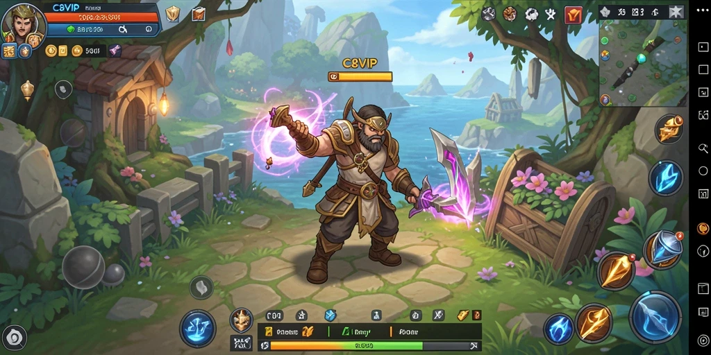 Tampilan gameplay C8VIP dengan pertarungan RPG yang mendebarkan dan grafik menawan.