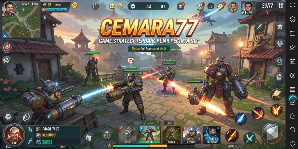 Screenshot gameplay CEMARA77 dengan pertempuran seru dan strategi mendalam.