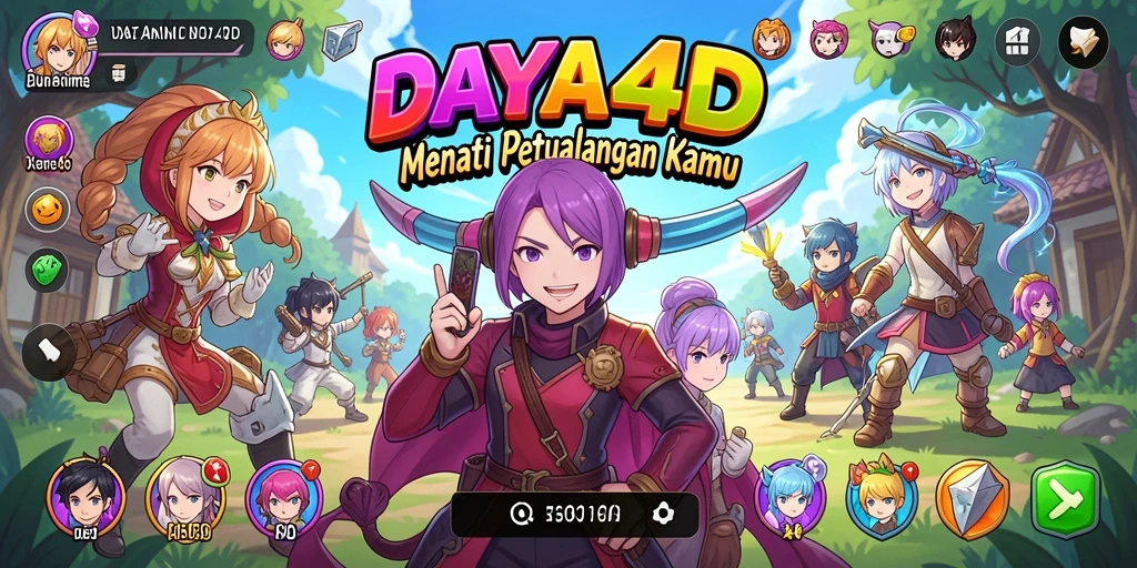 Screenshot menampilkan aksi seru dari gameplay DAYA4D dengan karakter anime.