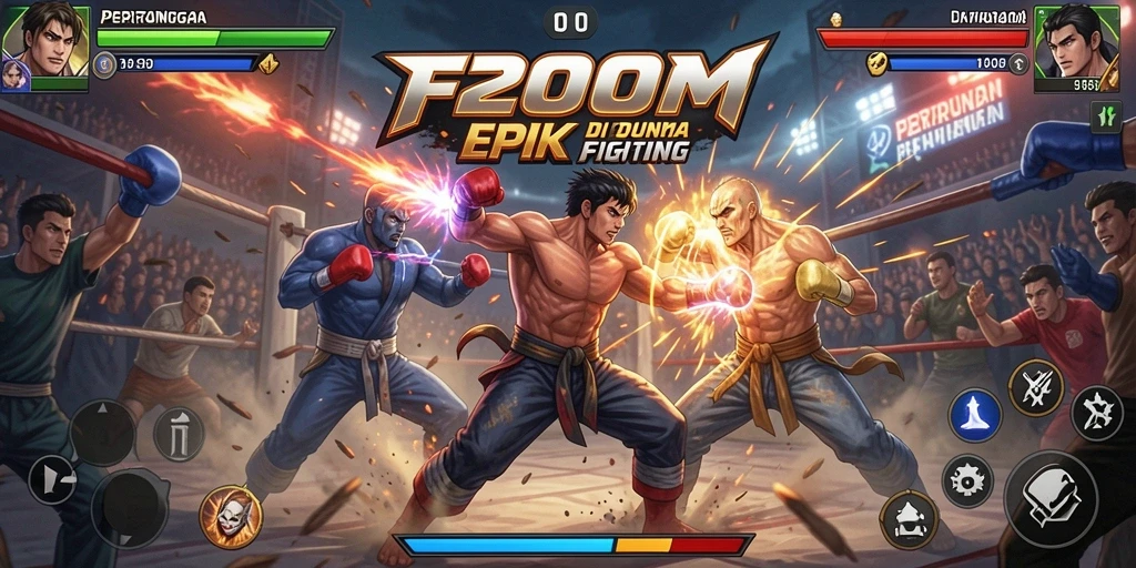 Tampilan gameplay F200M yang mendebarkan dan seru.