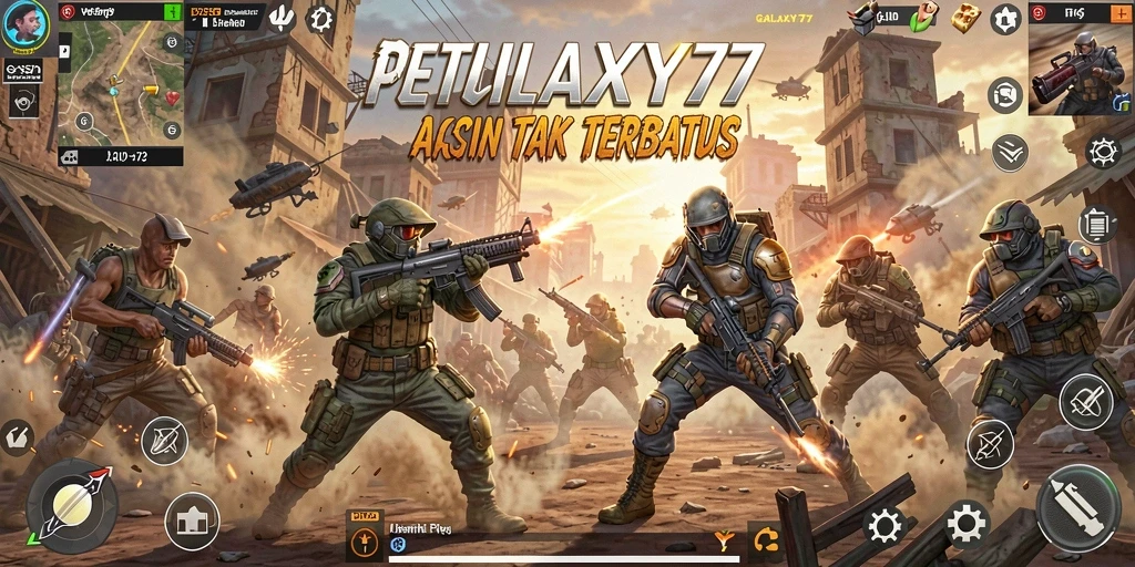 Tampilan keren gameplay GALAXY77 dengan aksi luar angkasa yang mendebarkan.