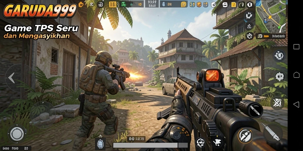 Tampilan menarik dari gameplay GARUDA999 dalam pertempuran TPS.