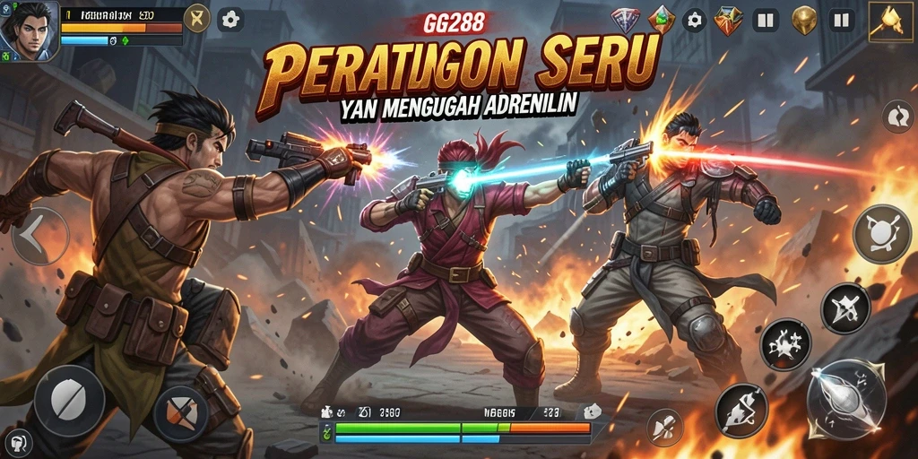 Screenshot gameplay GG288 menampilkan pertarungan aksi yang menegangkan.