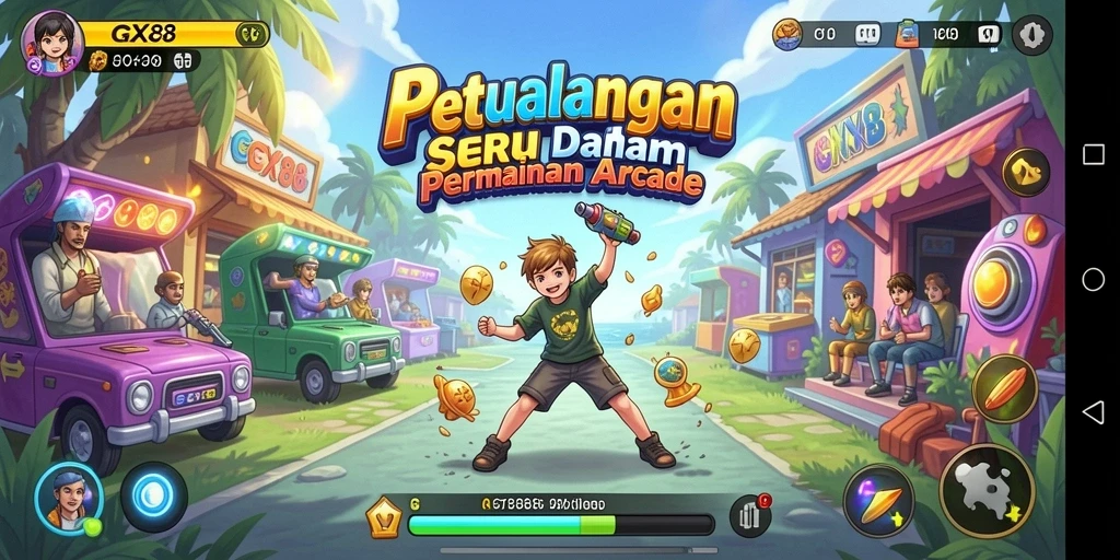 Tampilan menakjubkan dari gameplay GX88 yang menarik dan penuh warna.