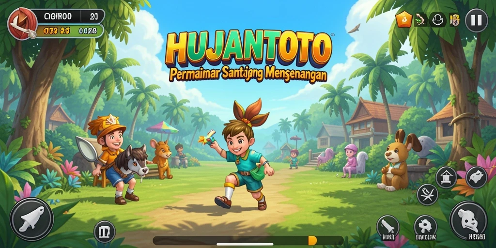 Tampilan gameplay dari HUJANTOTO yang penuh warna dan menghibur.