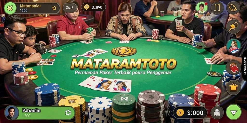 Tampilan gameplay poker yang menarik dan interaktif dalam MATARAMTOTO.