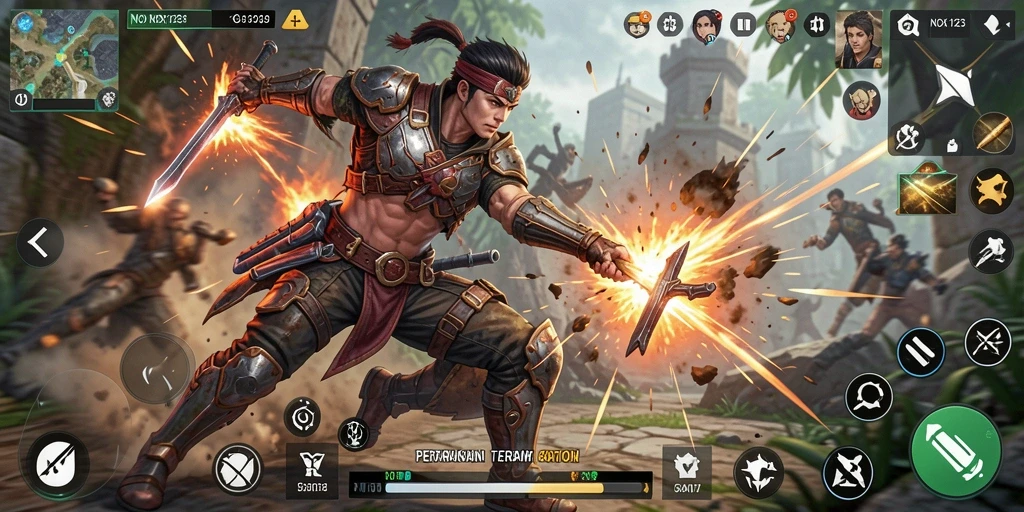 Tampilan gameplay mendebarkan dari NOX123 yang penuh aksi.