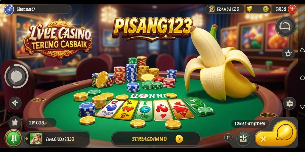 Tampilan menarik dan interaksi dealer langsung PISANG123 dalam gameplay Live Casino.