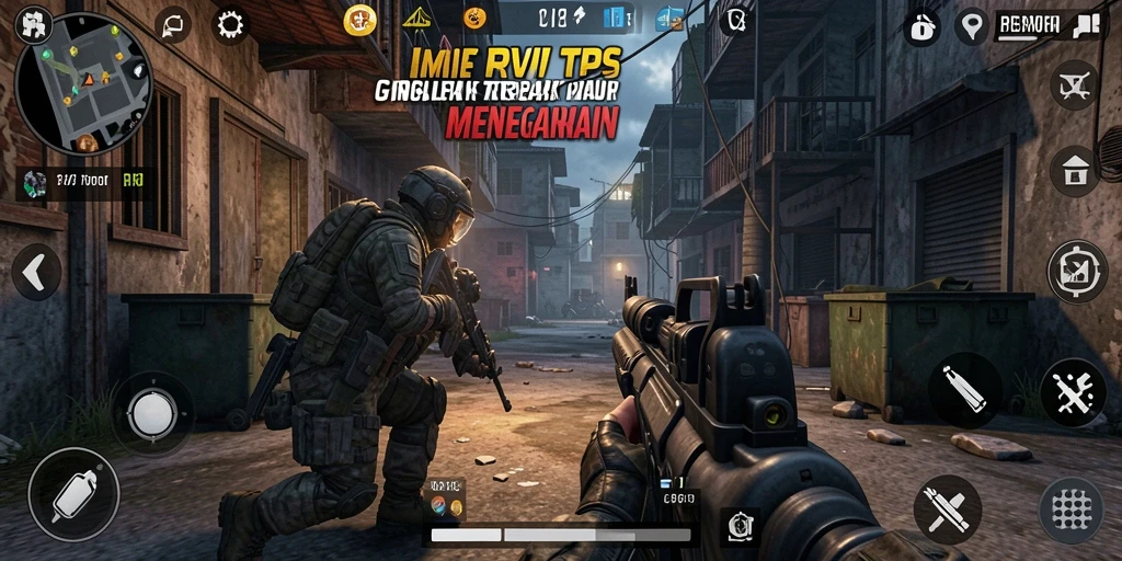 Tampilan gameplay RVIP dengan aksi tembak-menembak yang menegangkan.
