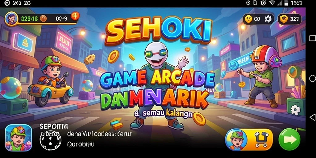 Tampilan gameplay SEHOKI yang penuh warna dan seru.