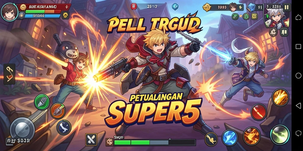 Tampilan menarik dari gameplay SUPER5 yang seru dan mendebarkan.