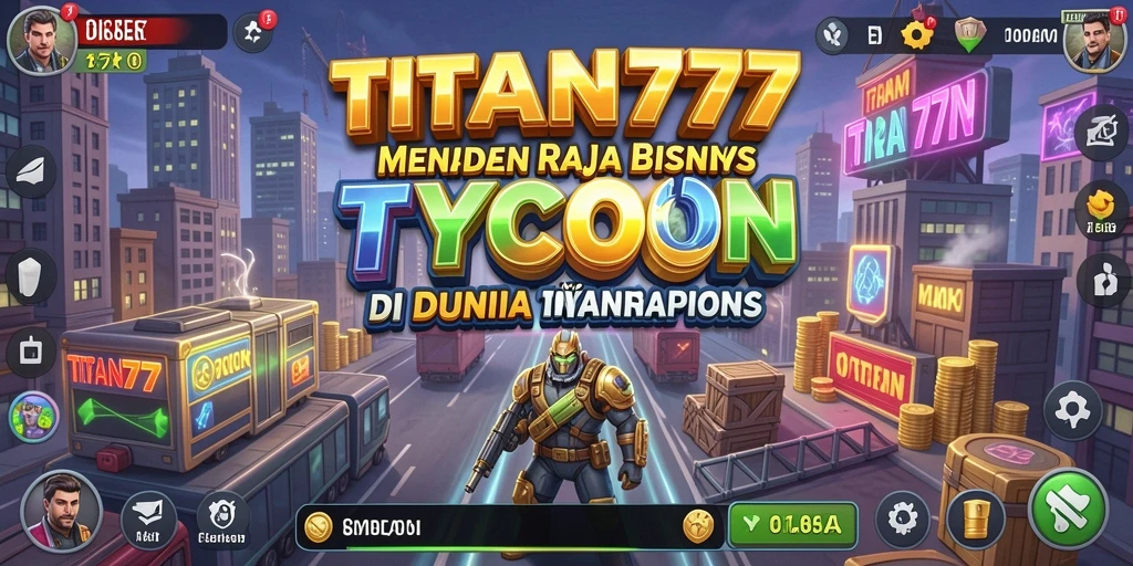 Tampilan gameplay menarik dari TITAN777 dengan elemen bisnis yang kreatif.