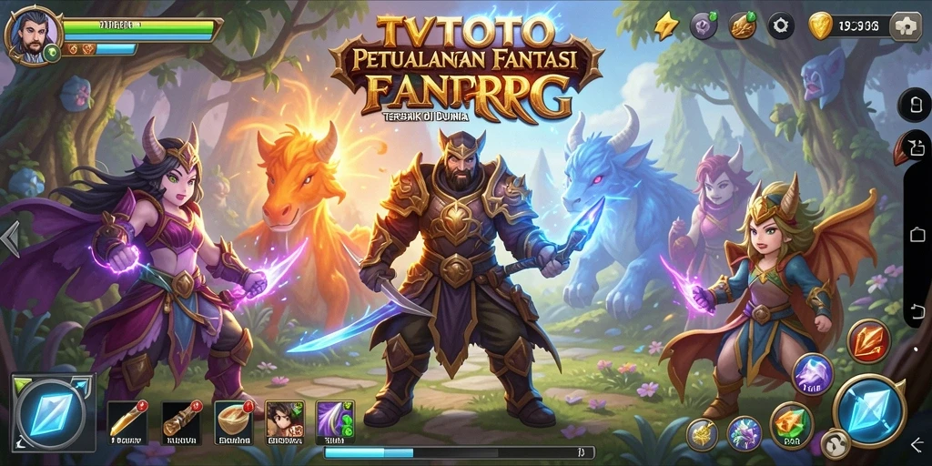 Screenshot utama game TVTOTO menampilkan aksi pertempuran yang mendebarkan.